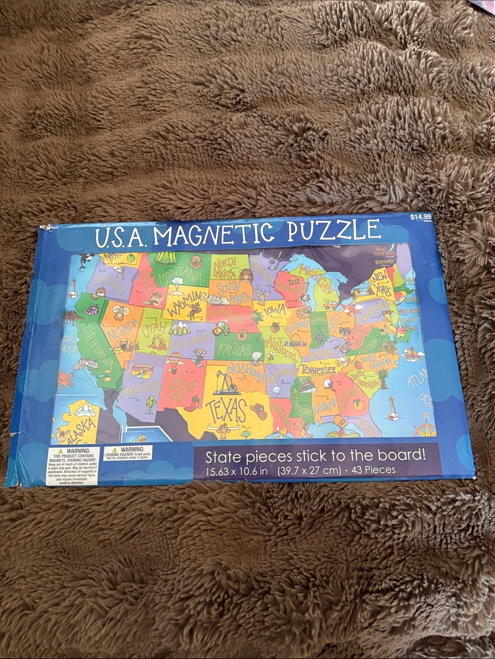 Hobby Lobby USA Magnetic Puzzle - Blue, Yellow, Green, Red, Orange, Purple
